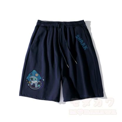 Verspielte Shorts mit Hai-Grafik und dunkler Ästhetik - Purpurblau - 5XL - image 6