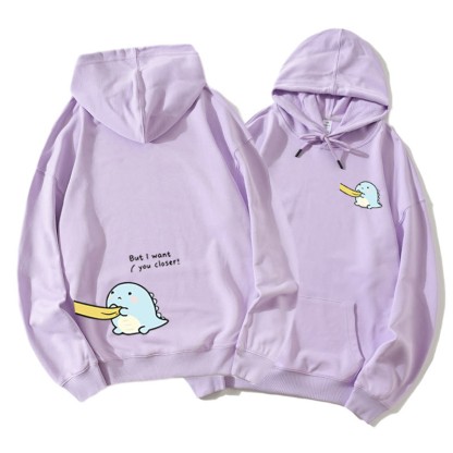 Passender Hoodie für Paare mit Dinosaurier-Grafik - Purple B - 5XL - image 5