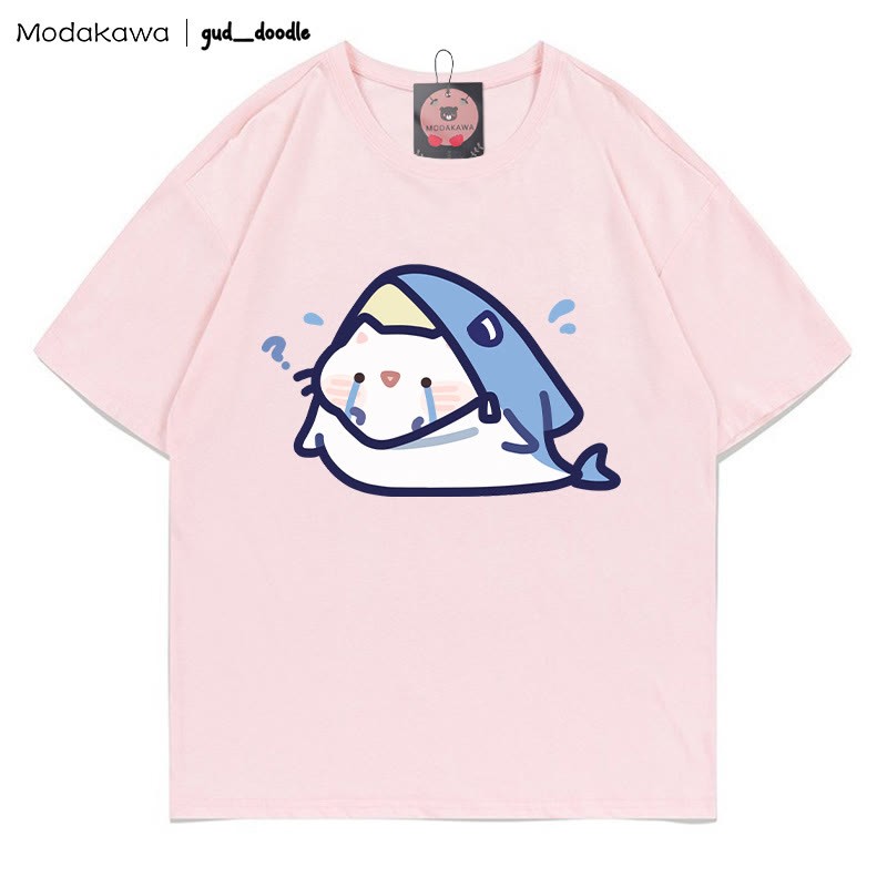 MODAKAWA X gud_doodle T-Shirt mit Kitty-Hai-Print - Pink - 5XL - image 8