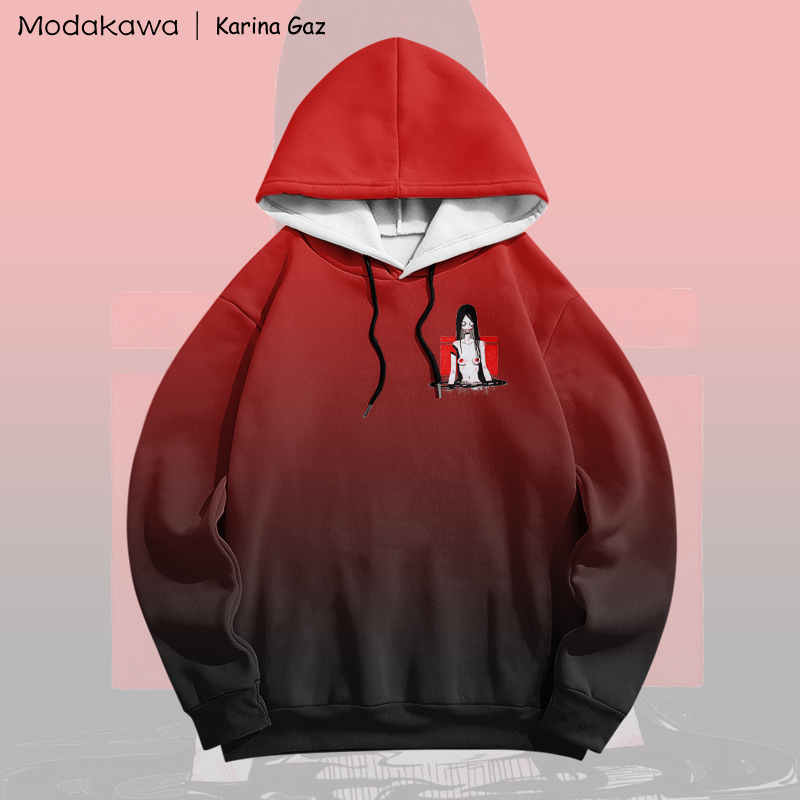 MODAKAWA X Karina Gaz Anime Graphic Gradient Pullover Hoodie - image 2