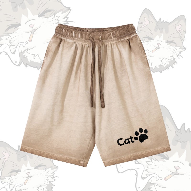CAT Graphic Modakawa Shorts aus 100 % Baumwolle mit Farbverlauf im Vintage-Waschungs-Look - Khaki - 5XL - image 2