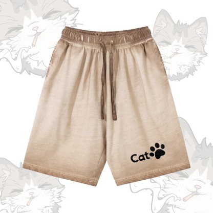 CAT Graphic Modakawa Shorts aus 100 % Baumwolle mit Farbverlauf im Vintage-Waschungs-Look - Khaki - 5XL - image 2