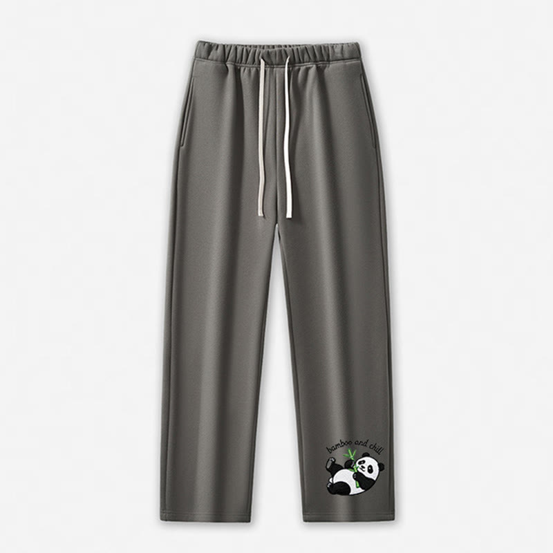 BAMBOO AND CHILL Freizeithose mit Panda-Grafik - Grey - 5XL - image 6