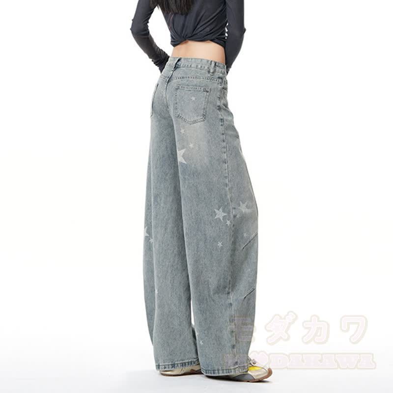 Zweiteiliges Set: Jeansjacke mit Sternenmuster und Farbverlauf, Jeans mit weitem Bein - image 10