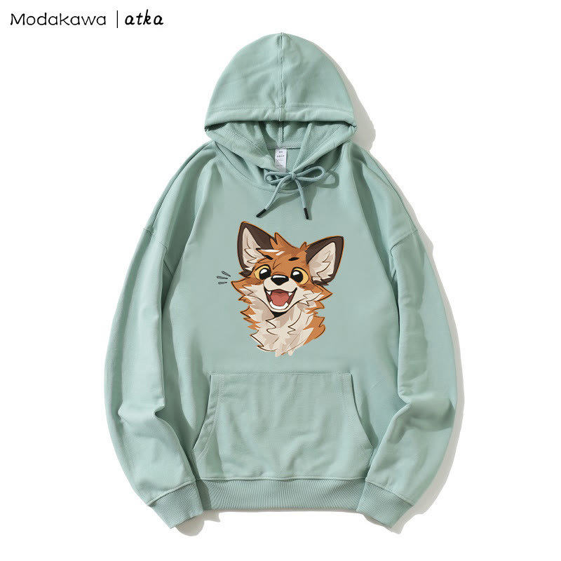 Hoodie mit fröhlicher Fuchs-Grafik - Green - 5XL - image 3