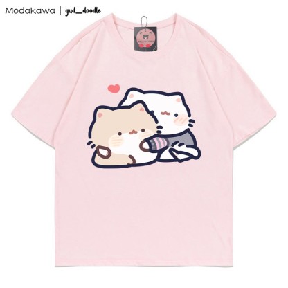 MODAKAWA X gud_doodle T-Shirt mit Kätzchen-Print - Pink - 5XL - image 4