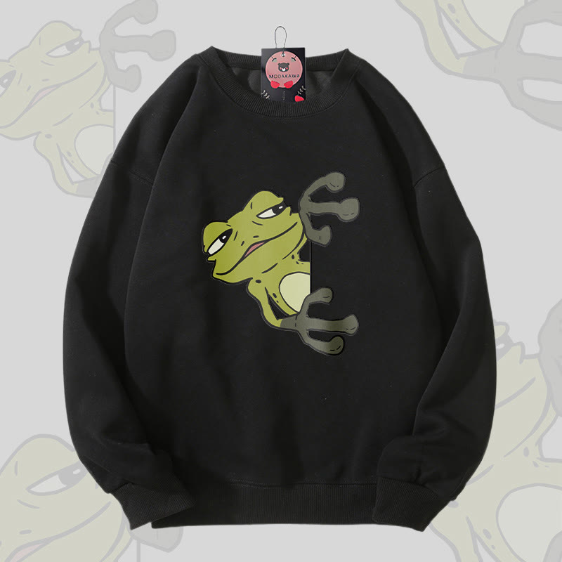 Unisex-Sweatshirt mit Froschmotiv - Black - 5XL - image 4