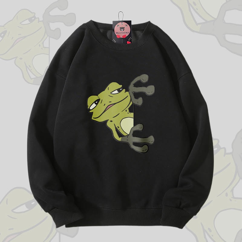 Unisex-Sweatshirt mit Froschmotiv - Black - 5XL - image 4