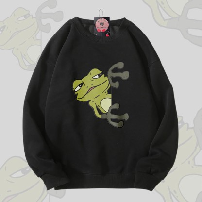 Unisex-Sweatshirt mit Froschmotiv - Black - 5XL - image 4