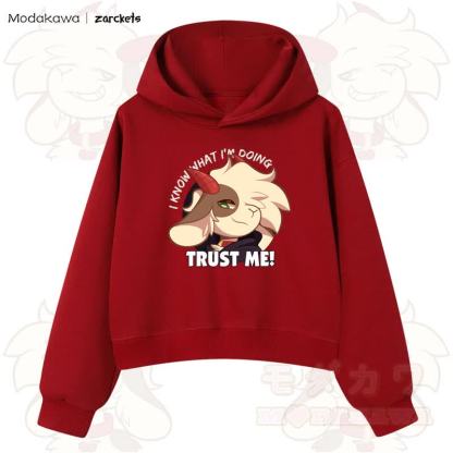 MODAKAWA X zarckets TRUST ME Goat Graphic Cropped Cotton Hoodie - Rot - 3XL - image 11