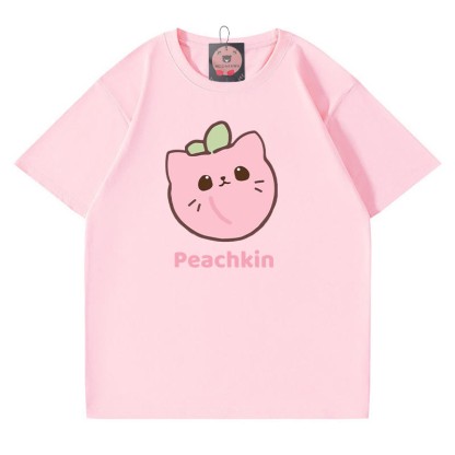 PEACHKIN Pfirsichkätzchen-Print Modakawa T-Shirt - Pink - 5XL - image 3