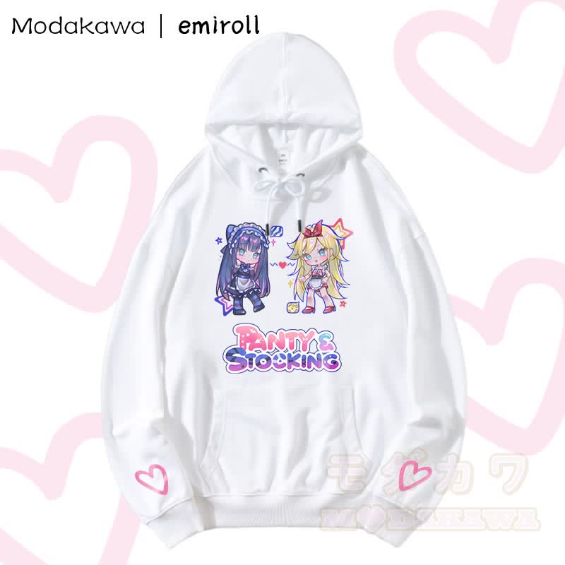 MODAKAWA X emiroll Niedlicher Mädchen-Hoodie mit Grafikmuster aus Baumwollmischgewebe - Weiß - 5XL - image 4