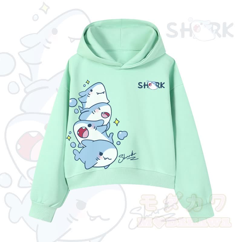 MODAKAWA X atka Niedlicher Hai-Grafik-Crop-Couche aus Baumwolle - Grün - 3XL - image 10