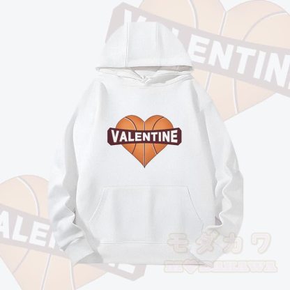 MODAKAWA VALENTINE Herzförmiger Basketball-Grafik-Hoodie (schwer) - Weiß - 2XL - image 3