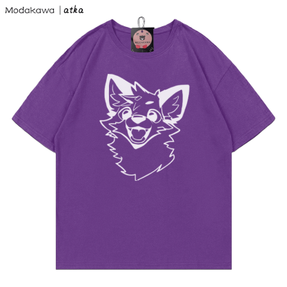 MODAKAWA X atka Fuchs-Print T-Shirt - Purple - 5XL - image 8