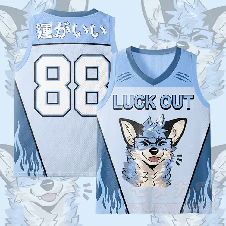MODAKAWA X atka LUCK OUT Glasses Fox Graphic Mesh Tank Top - Blau - 3XL - image 6