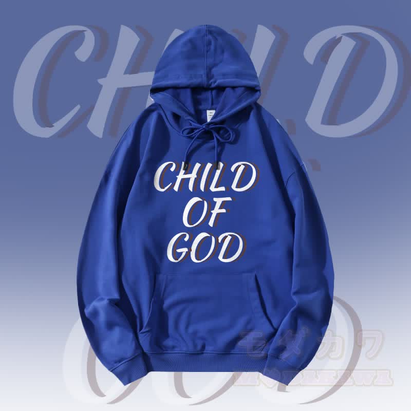 MODAKAWA CHILD OF GOD Grafik-Streetwear-Pullover-Hoodie - Königsblau - 5XL - image 3