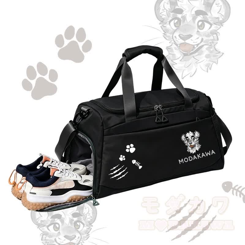 MODAKAWA X atka Sporttasche mit frechem Tigergesicht-Motiv, großes Fassungsvermögen - Schwarz - 55 x 28 x 26 cm - image 6