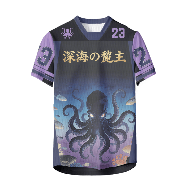 Modakawa Sporttrikot mit Tiefseemonster-Nummerngrafik - image 2