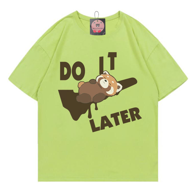 Mach es später! Modakawa T-Shirt mit schlafendem Roten Panda-Print - Green - 5XL - image 3