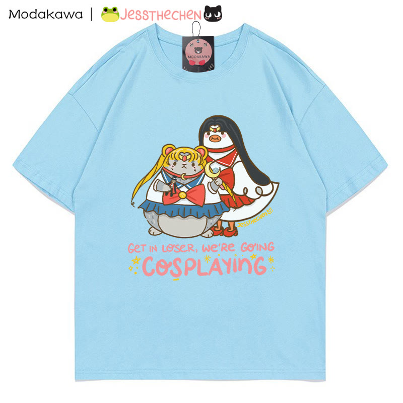 Lustiges Tier-Cosplay-Grafik-T-Shirt - Blau - 5XL - image 3