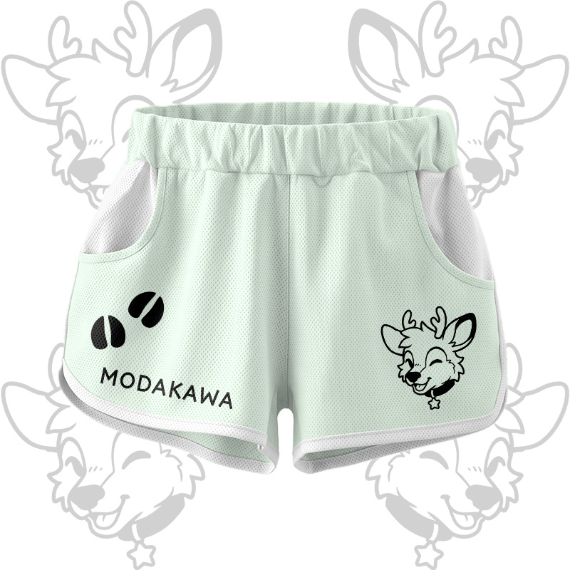 Hirsch-Grafik Crop Tank Top Sport Shorts Bikini Modakawa passendes Outfit - Green Shorts - 5XL - image 10