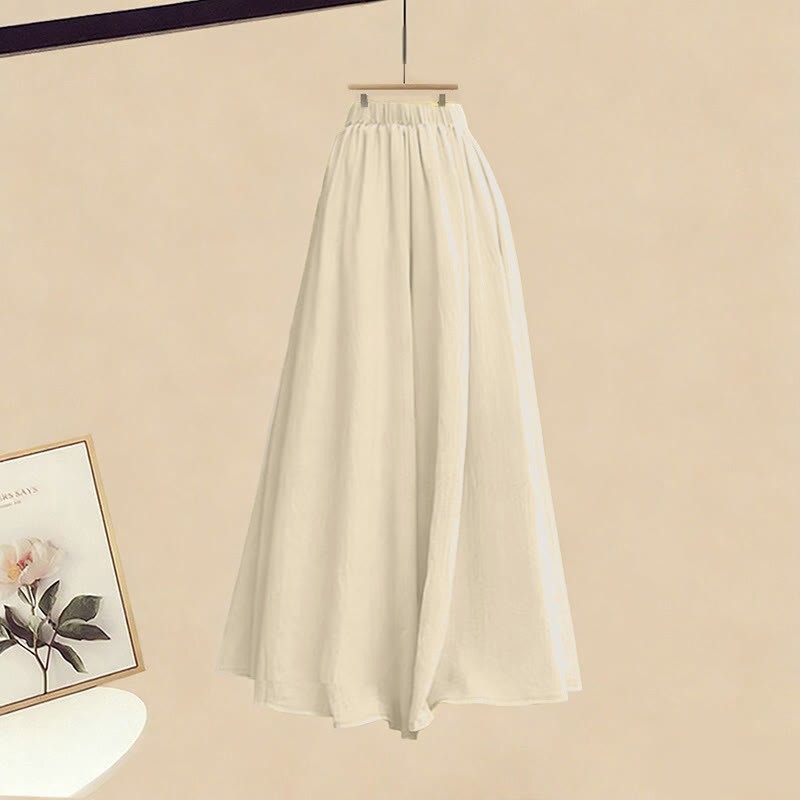 Schwarzes Oberteil mit Kreuzstrickmuster, dazu passende Hose und Rock mit weitem Bein - Pantskirt - XL - image 3