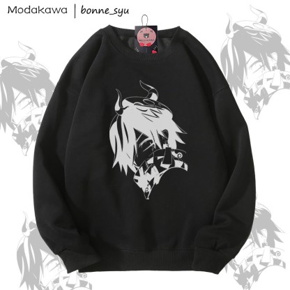 MODAKAWA X bonne_syu Demon Boy Graphic Unisex Sweatshirt - Black - 5XL - image 2