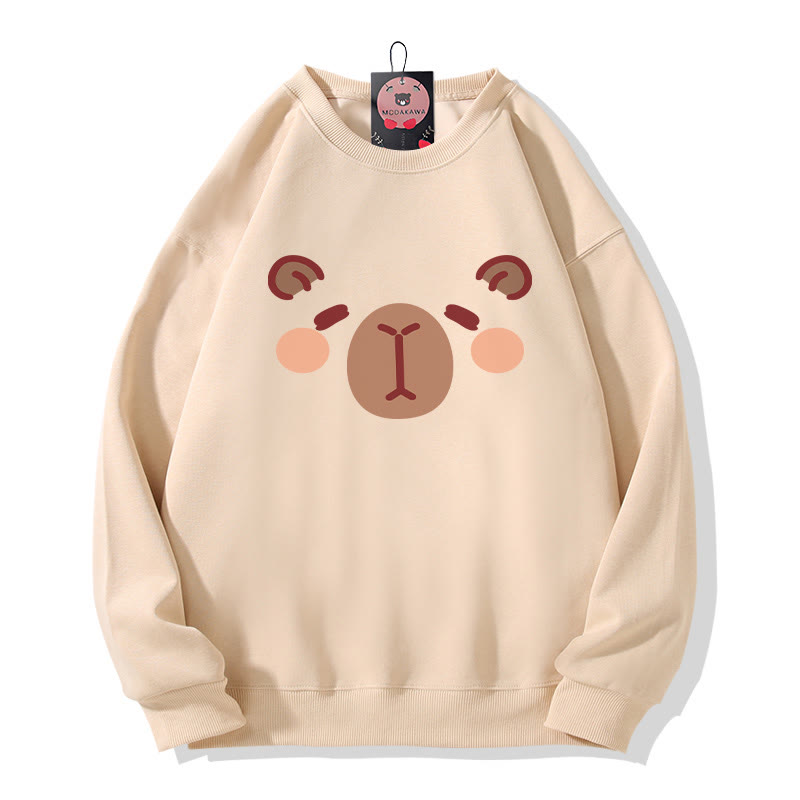 Sweatshirt mit Capybara-Print und Rundhalsausschnitt - Apricot - 5XL - image 5