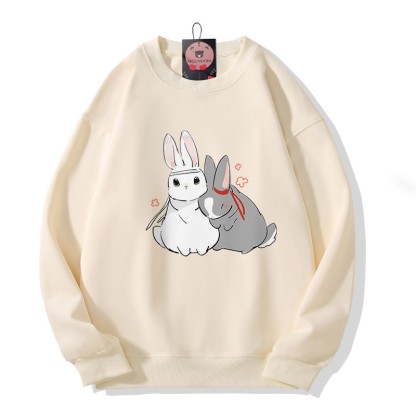 Sweatshirt mit Hasenprint und Rundhalsausschnitt - Apricot A - 5XL - image 7