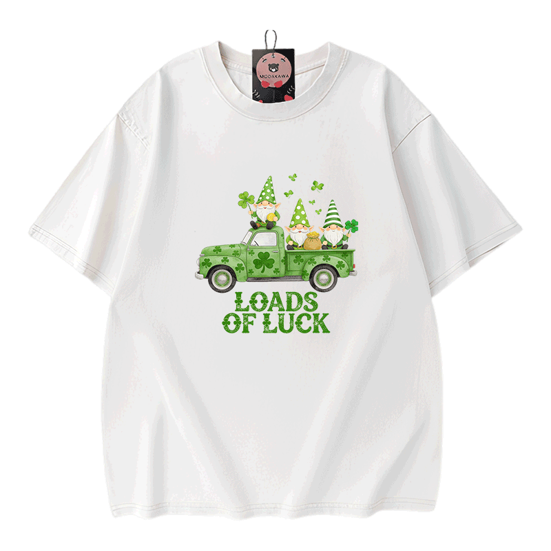 St. Pakrit-Tag – VIEL GLÜCK – Autografik – Modakawa Vintage-T-Shirt aus 100 % Baumwolle - White - 5XL - image 3