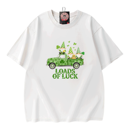 St. Pakrit-Tag – VIEL GLÜCK – Autografik – Modakawa Vintage-T-Shirt aus 100 % Baumwolle - White - 5XL - image 3