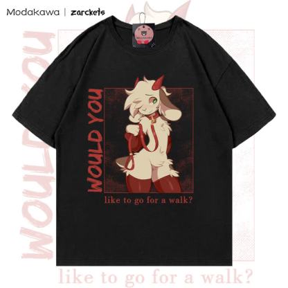 MODAKAWA X zarckets WOULD YOU Ziegen-Charakter-Grafik T-Shirt aus 100 % Baumwolle - Black A - 5XL - image 2