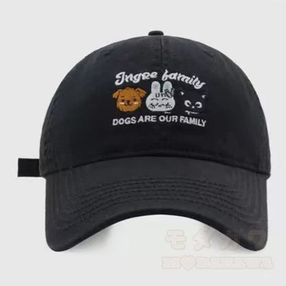 Kawaii-Tierstickerei, verstellbare Baseballkappe für den Alltag, lässig - Schwarz - One Size - image 5
