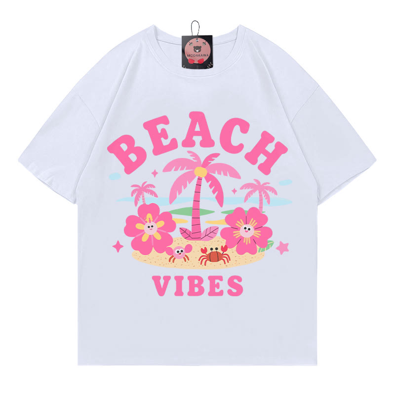 Strandvibes Baumblumen-Krabbenprint Modakawa T-Shirt - White - 5XL - image 3