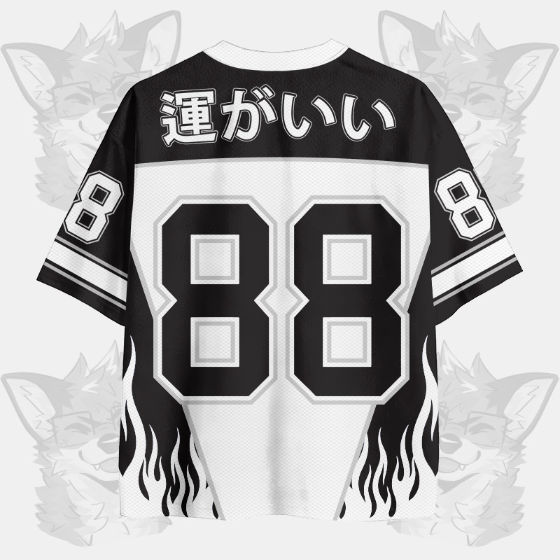 MODAKAWA X atka LUCK OUT Brille Fuchs Nummer Grafik Vintage Mesh Jersey T-Shirt - image 8