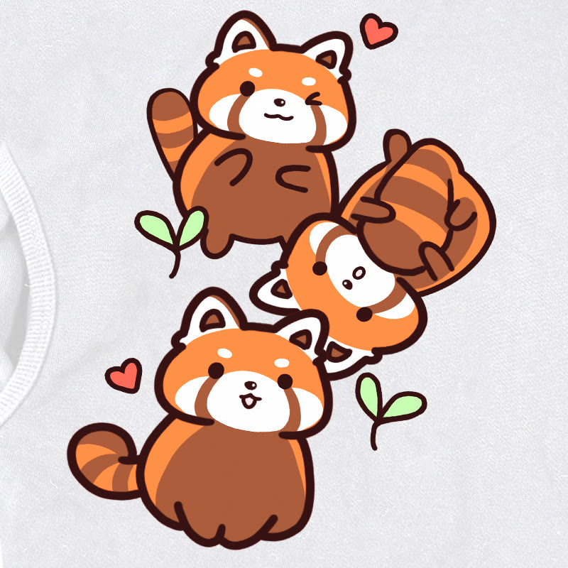 Baumwoll-Hoodie mit rotem Panda-Buchstabenprint und Seitentaschen - image 5