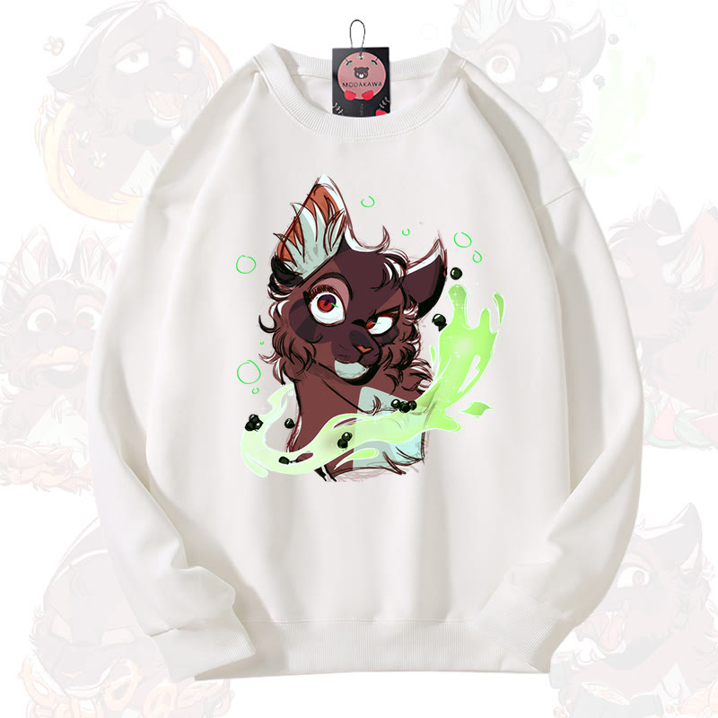 MODAKAWA X aridarchen Fox Graphic Unisex Sweatshirt - Weiß - 3XL - image 10