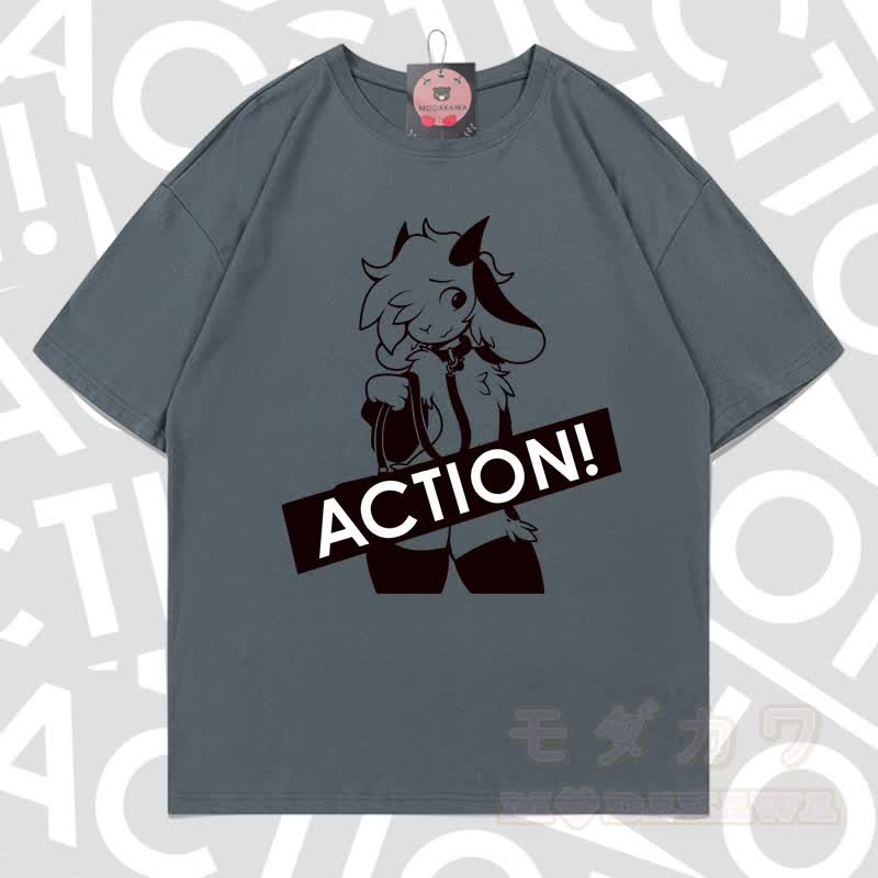 MODAKAWA X zarckets ACTION Goat Graphic 100% Baumwoll-T-Shirt - Grau - 5XL - image 17