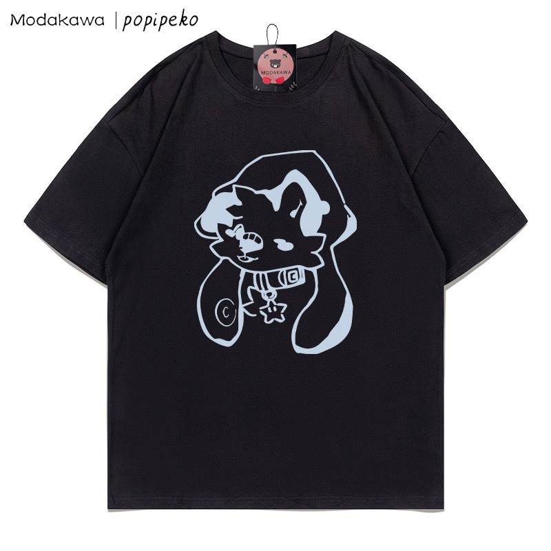 MODAKAWA X popipeko Welpenprint T-Shirt - Black - 5XL - image 3