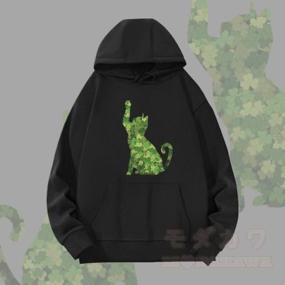 MODAKAWA Clover Cat Graphic Heavyweight Hoodie - Schwarz - 2XL - image 4