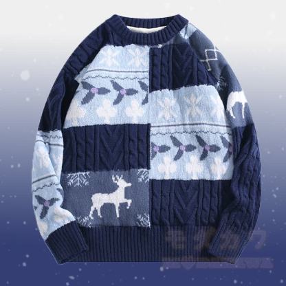 Zweiteiliger Pullover mit Farben -Fleecefutter und Cordhose - Purpurblauer Pullover - 2XL - image 7