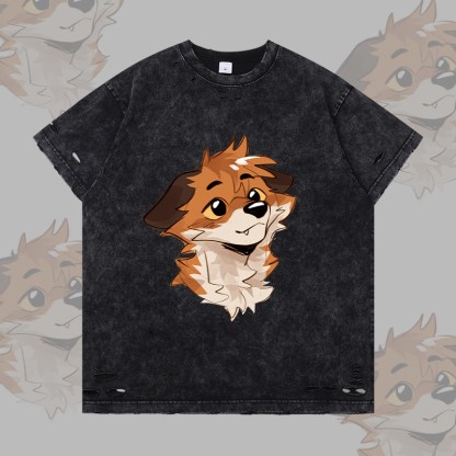 MODAKAWA X atka Anticipating Fox Graphic Ripped T-Shirt - Black - 2XL - image 4