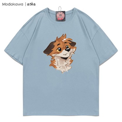 MODAKAWA X atka Anticipating Fox Grafik-T-Shirt - Dusty Blue - 5XL - image 8