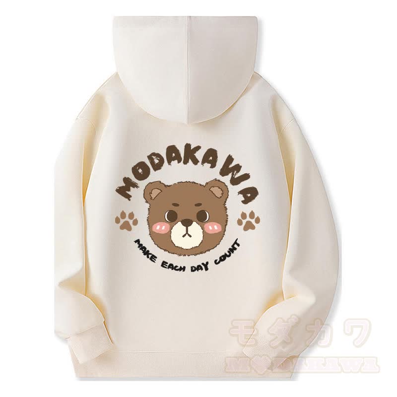 MODAKAWA – Kapuzenpullover mit Reißverschluss und süßem Bären-Motiv - Beige - 5XL - image 4