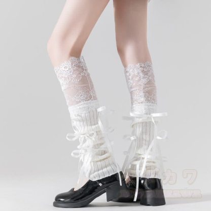Lolita Sweet Ribbon Bow Lace Over the Knee Socken - image 4