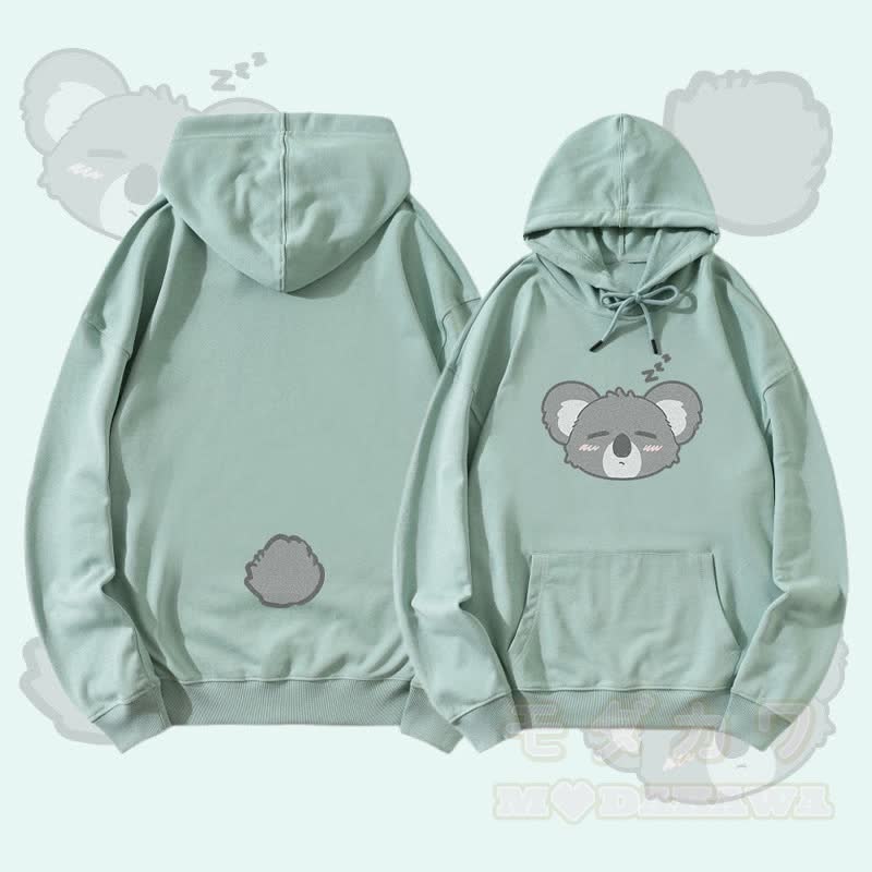 MODAKAWA Streetwear-Pullover-Hoodie mit Koala-Motiv (Gesicht und Schwanz) - Grün - 5XL - image 3