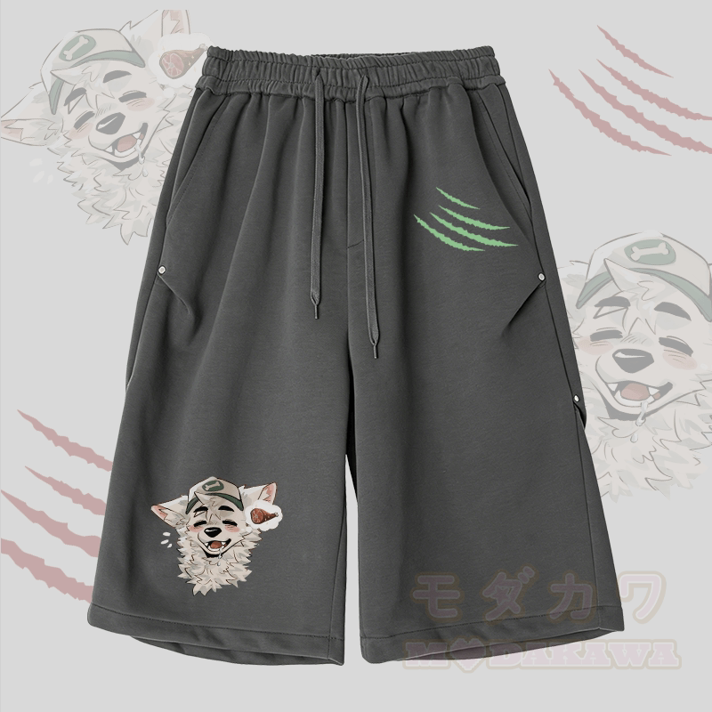 MODAKAWA X atka Fox Wants Meat Grafik Weite, verkürzte Hose - Dunkelgrau - 2XL - image 4
