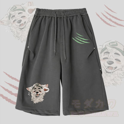 MODAKAWA X atka Fox Wants Meat Grafik Weite, verkürzte Hose - Dunkelgrau - 2XL - image 4