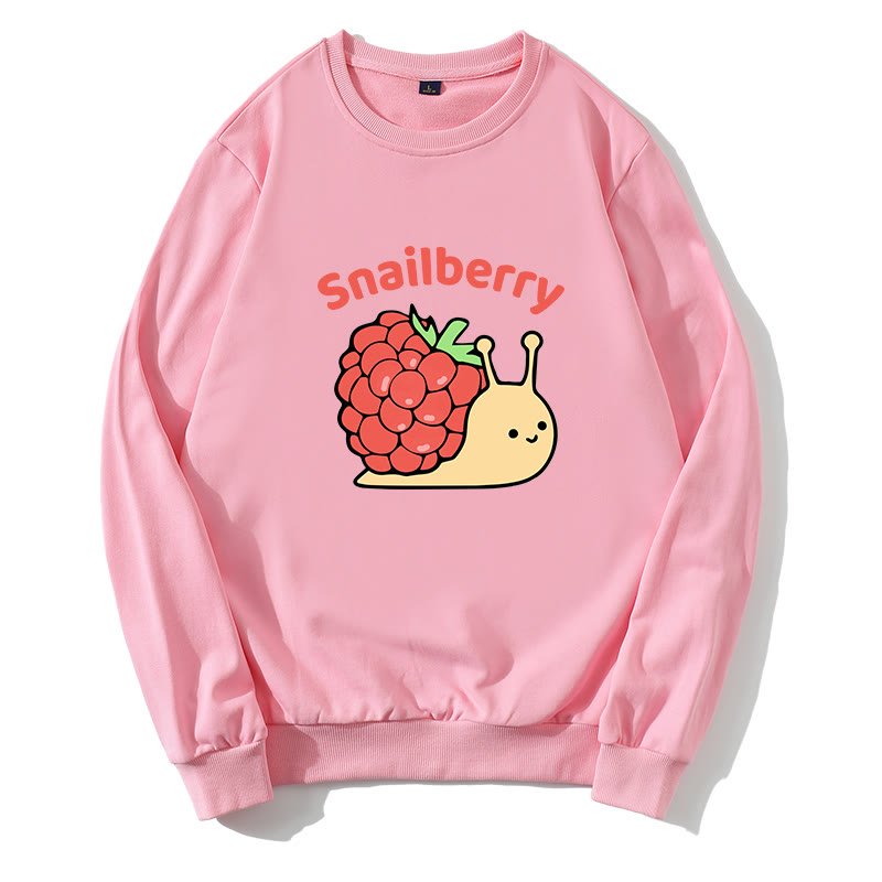 SNAILBERRY Sweatshirt mit Rundkragen und Snail Berry-Grafik - Rosa - 5XL - image 3